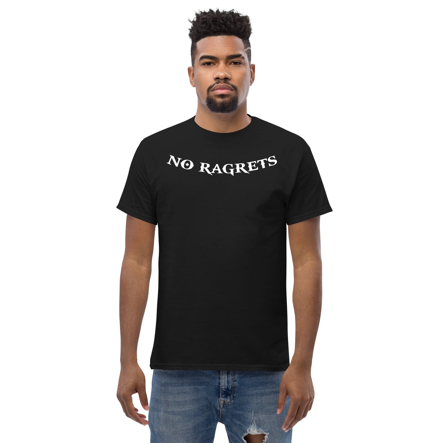 "NO RAGRETS" T-Shirt (white lettering)