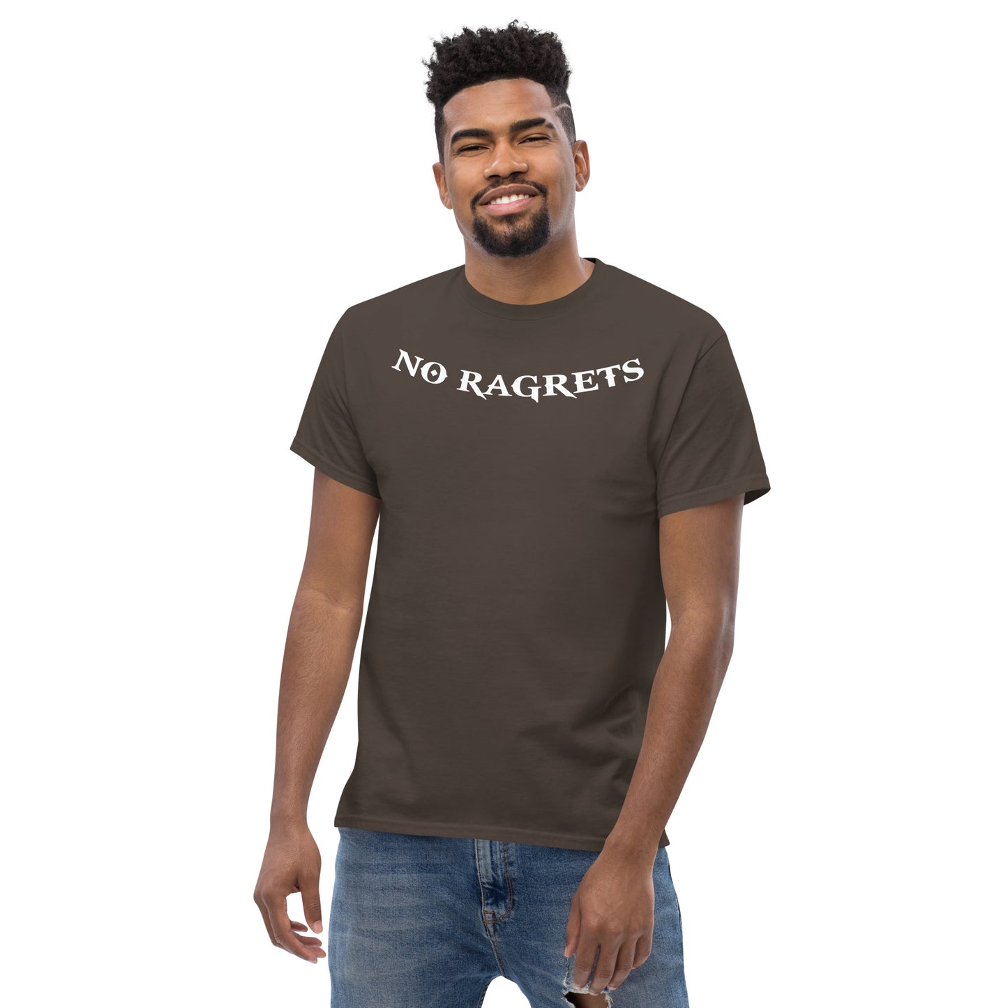 "NO RAGRETS" T-Shirt (white lettering)